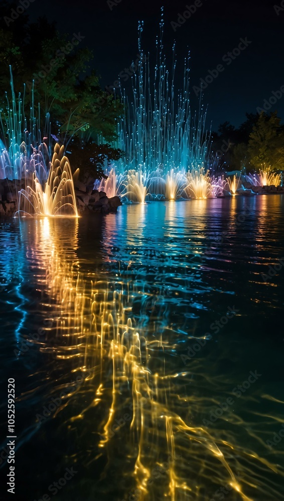 Fototapeta premium Mesmerizing water and light display.
