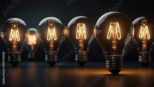 New business idea concept with a light bulb.