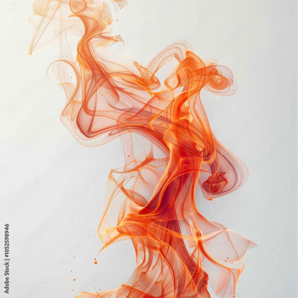 An abstract fire symbol with imaginative flame shapes and vibrant colors, set on a white background An abstract fire symbol with imaginative flame shapes and vibrant colors, set on a white background