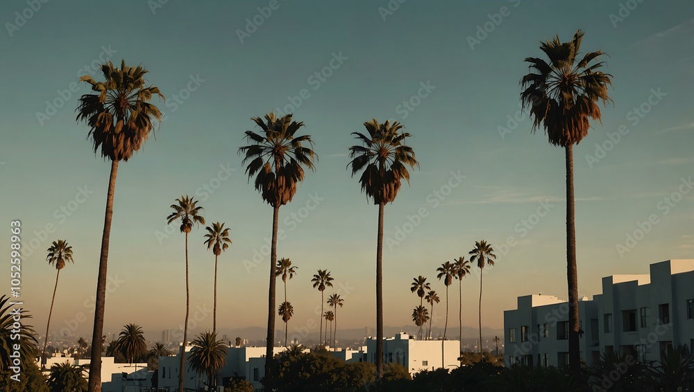 Obraz premium Palm trees in Los Angeles.