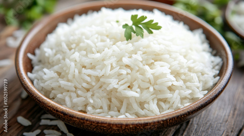 "Simple Comfort: A Plate of Fluffy White Rice" 