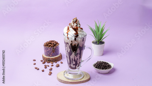 Chocolate shake with vanilla ice cream