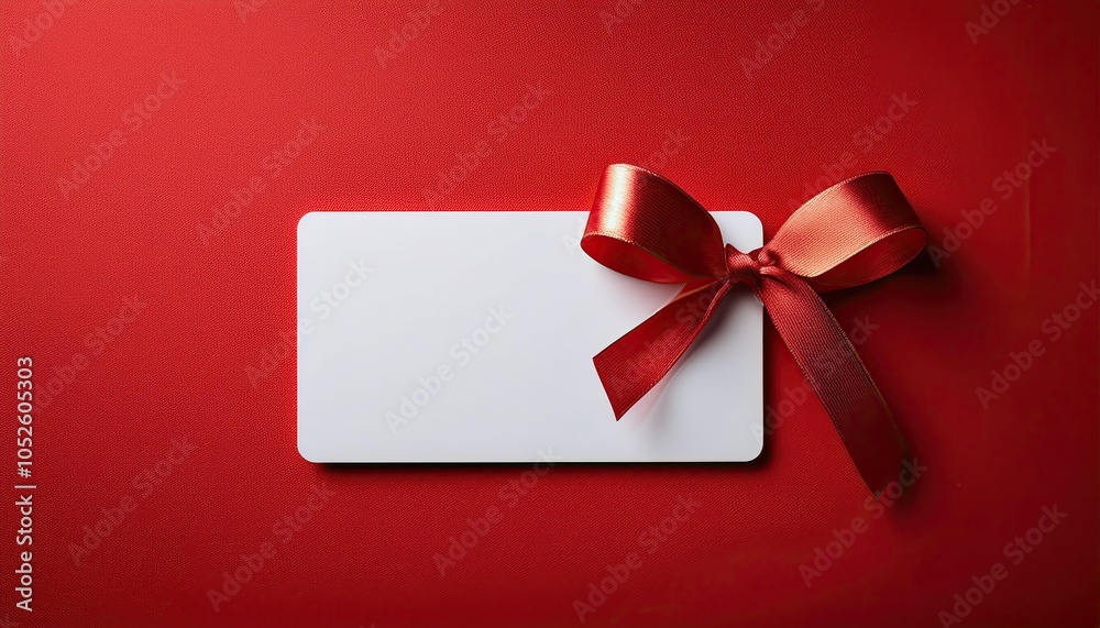 Gift box with ribbon on a red background Gift box with ribbon on a red background