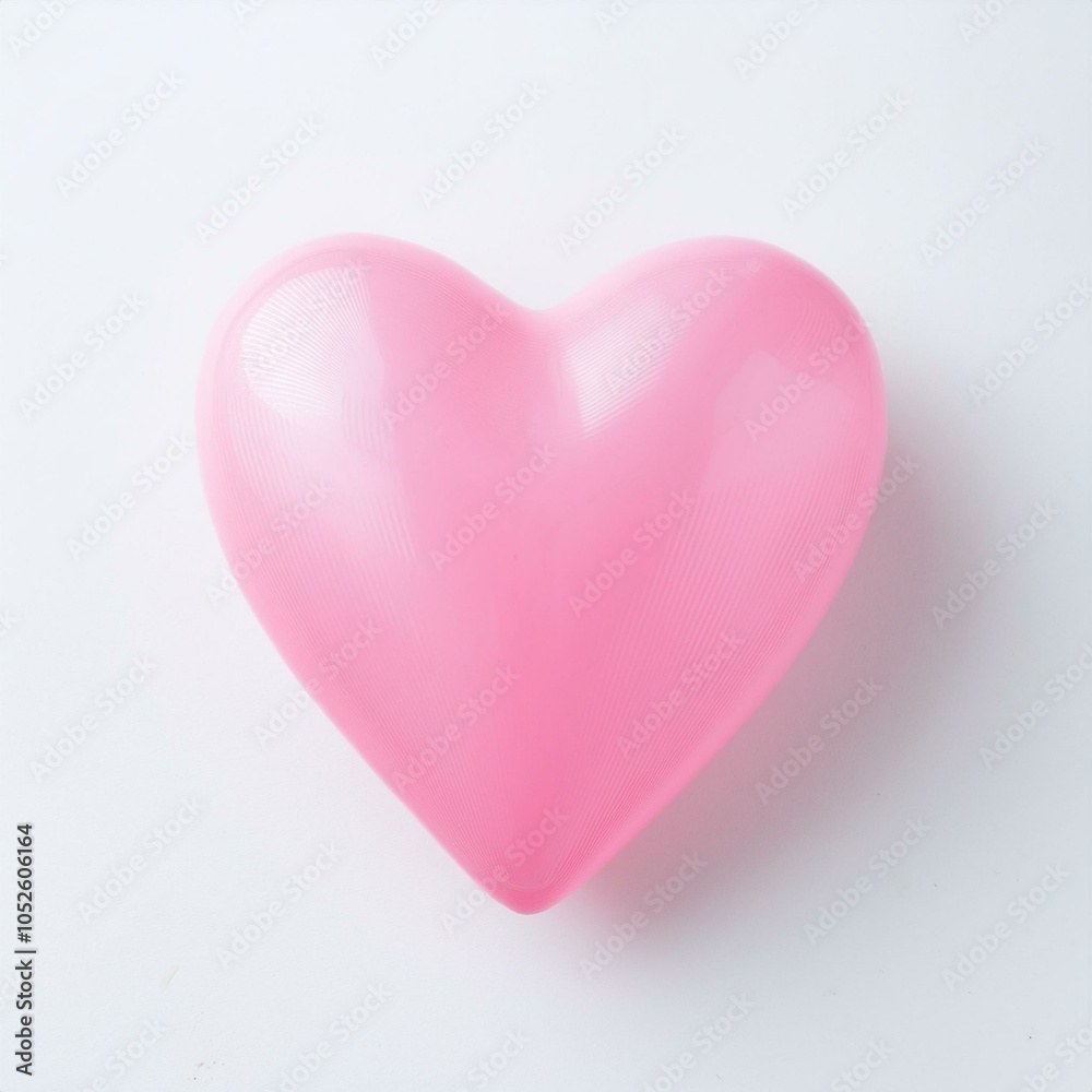 Obraz premium Glossy Pink Heart-Shaped Object