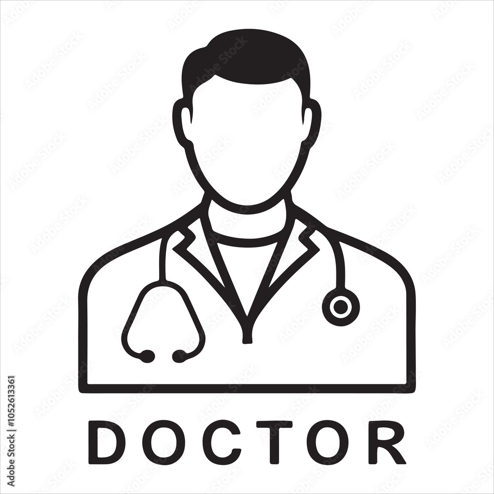 Fototapeta premium A Doctor line art vector illustration free download