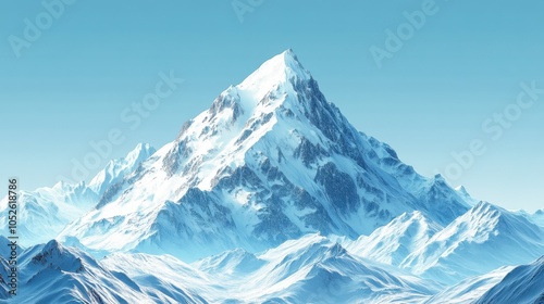 Wallpaper Mural Artistic representation of an icy mountain peak against a clear blue sky, emphasizing the majesty and beauty of winter landscapes. Torontodigital.ca
