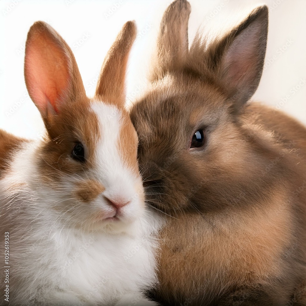 rabbit couple cuddling, AI generated rabbit couple cuddling, AI generated