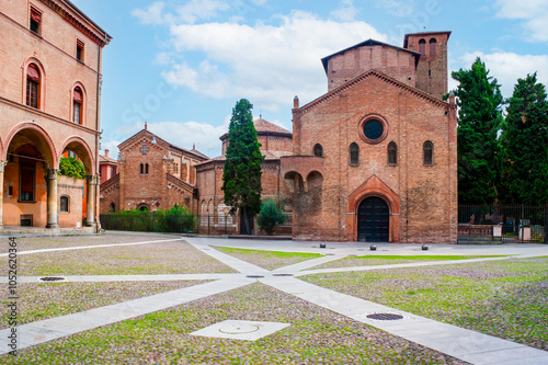 Old Santo Stefano Basilica on Piazza Santo Stefano, Bologna, Italy photo