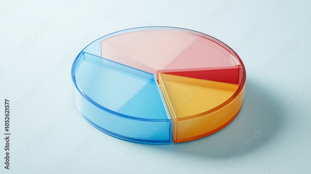 Obraz premium Colorful Pie Chart with Transparent Sections