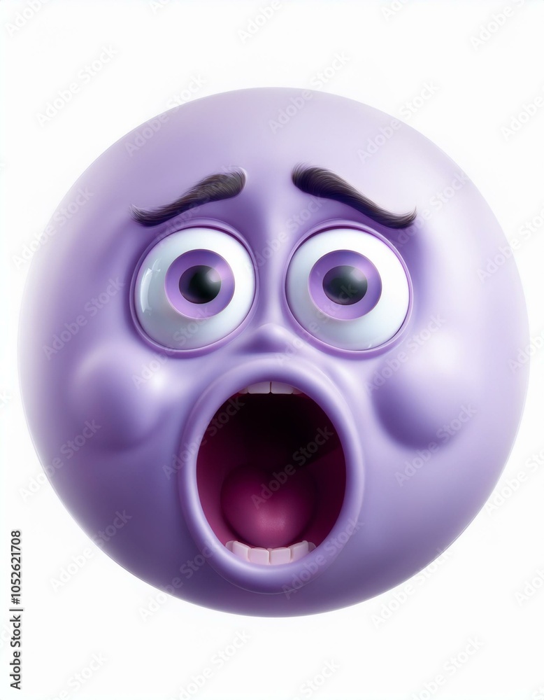 Purple emoji with wide eyes Purple emoji with wide eyes