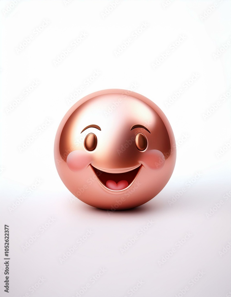 Fototapeta premium Shiny copper smiley face