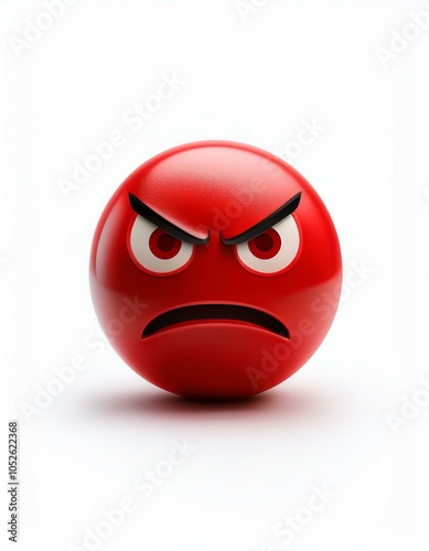 Angry red emoji face