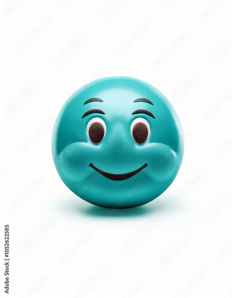 Fototapeta premium Smiling blue emoji