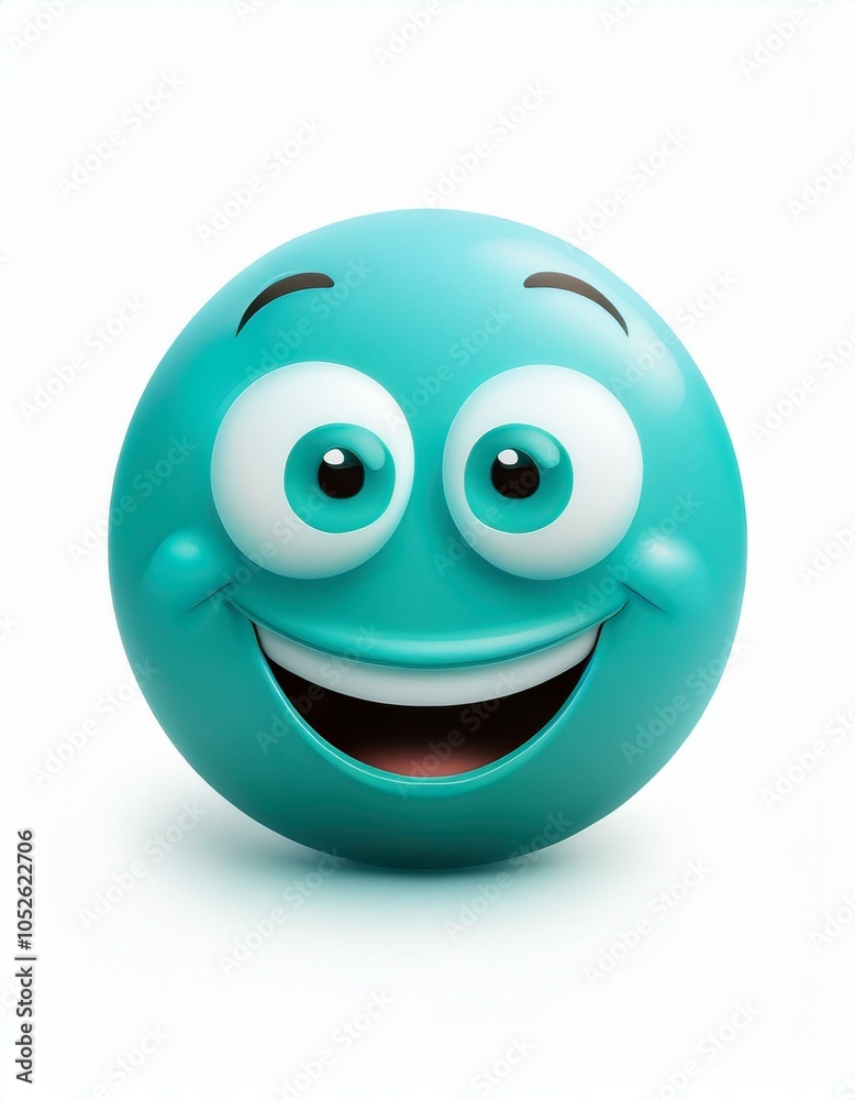Fototapeta premium Smiling teal emoji