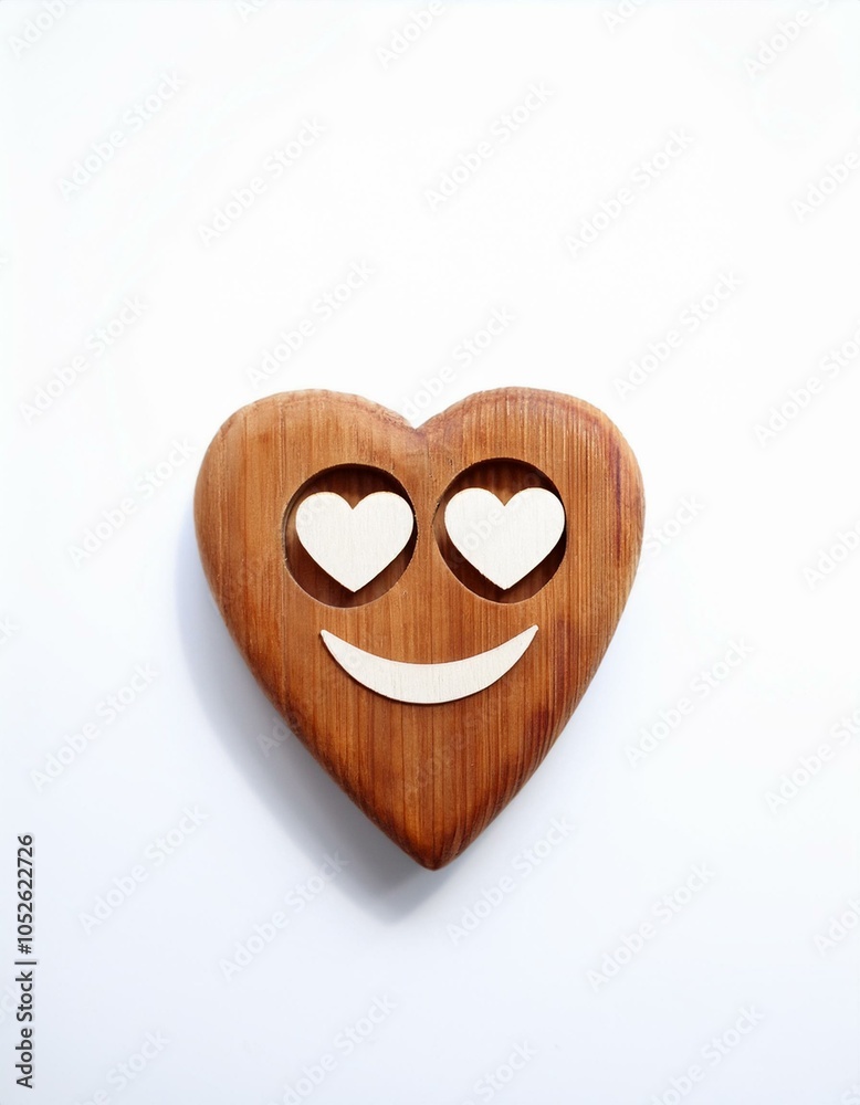 Wooden heart with eyes Wooden heart with eyes