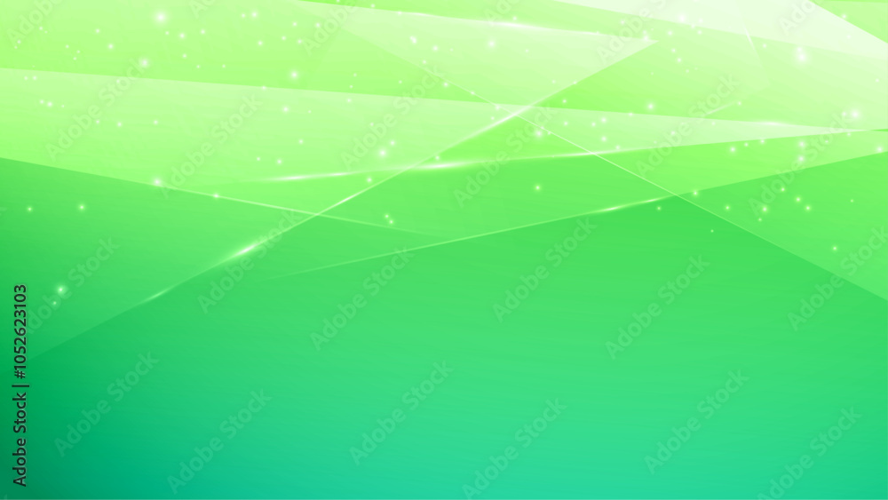 Geometrical hi-tech abstract fantasy shimmering modern backdrop with copyspace. Green crystal transparent background with bright edge light effects. Futuristic layout template. Vector illustration Geometrical hi-tech abstract fantasy shimmering modern backdrop with copyspace. Green crystal transparent background with bright edge light effects. Futuristic layout template. Vector illustration