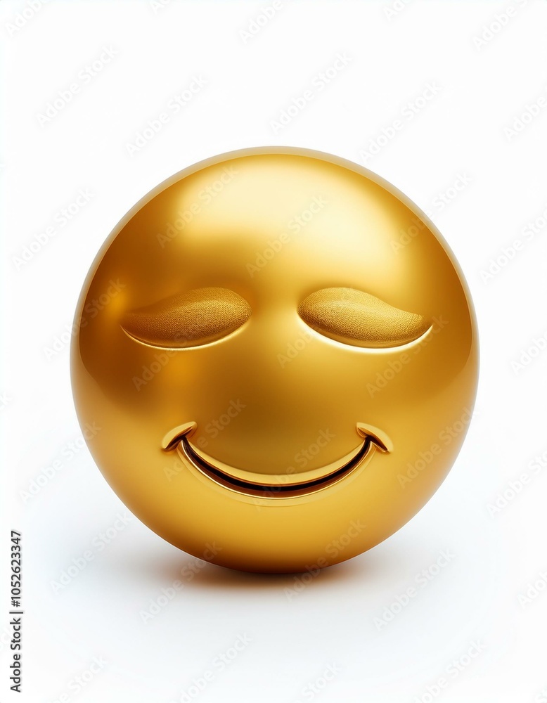 Fototapeta premium Smiling golden emoticon
