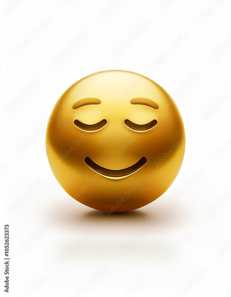 Smiling golden emoticon Smiling golden emoticon