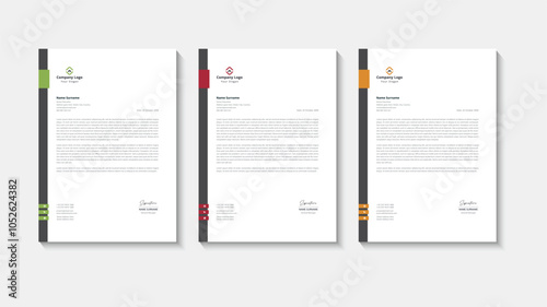 modern professional letterhead template design, company, office letterhead template design