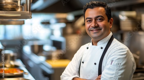 Portrait of a chef in a hotel kitchen