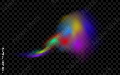 Background of an explosion of colorful smoke clouds.Multicolor fog with blue and yellow particles.Explosions of color powder.