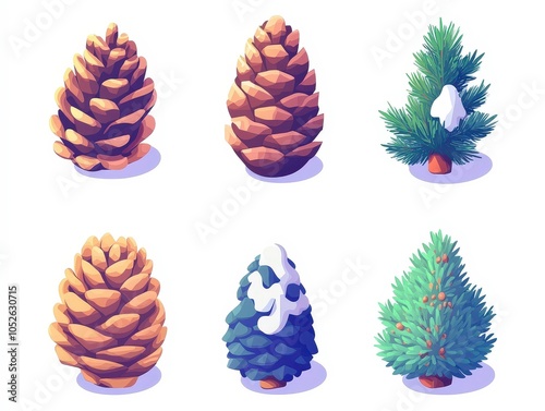 High fidelity winter pine cones and seasonal splendor