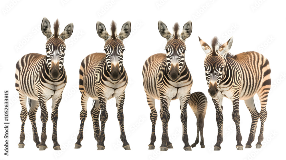 Fototapeta premium African Grevy's Zebra isolated on white background