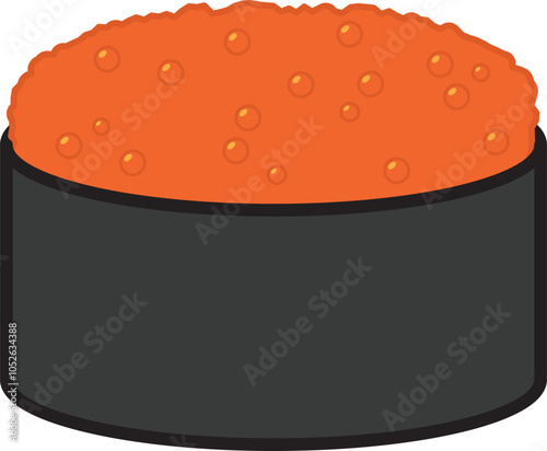 Masago Gunkan Capelin roe sushi Japanese food icon.