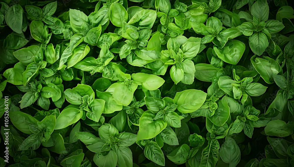 Obraz premium basil plants flower garden showing green leaf texture viewed natural beauty unfolding slowly outside today