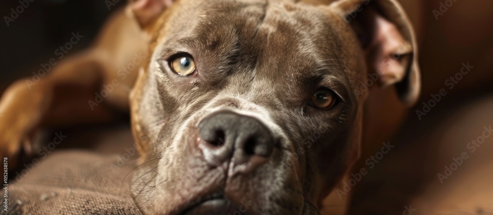 Obraz premium Pitbull Dog Looking Down