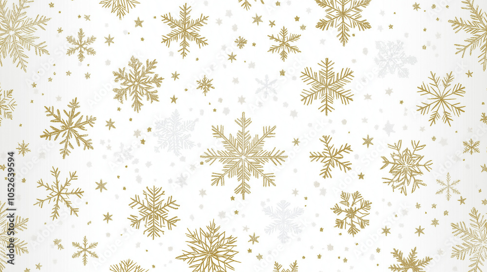 custom made wallpaper toronto digitalChristmas background with gold snowflakes and stars pattern, white background