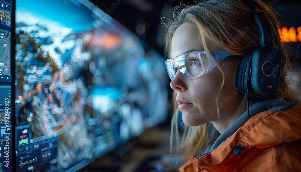 High-Speed Rail Route Planning, engineers studying a 3D model of a high-speed rail project across mountainous terrain. Elevations High-Speed Rail Route Planning, engineers studying a 3D model of a high-speed rail project across mountainous terrain. Elevations