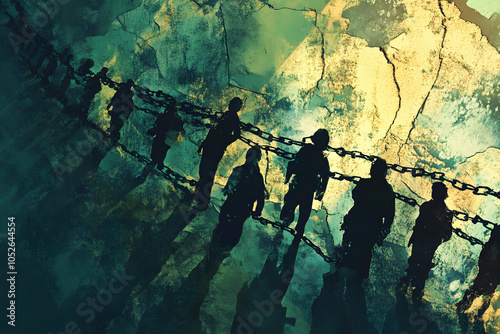 abstract illustration for the human trafficking day