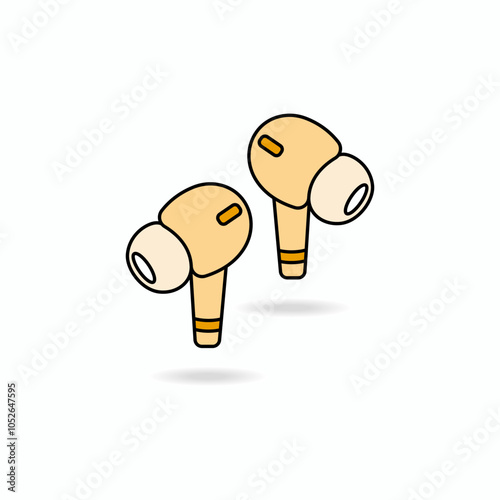 Wireless headphones vector. Icon of stylish headphones. Colored headphones. A headset in a modern style. Fashionable headphones. Vacuum headphones with cushions vector.