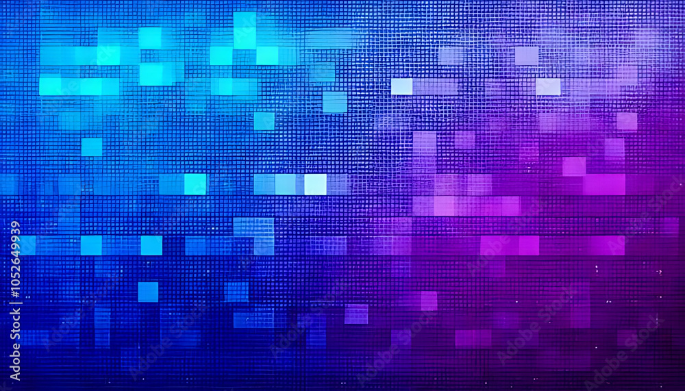 vibrant blue purple colors create gradient effect pixelated backdrop abstract design elements sparse copy space vibrant blue purple colors create gradient effect pixelated backdrop abstract design elements sparse copy space