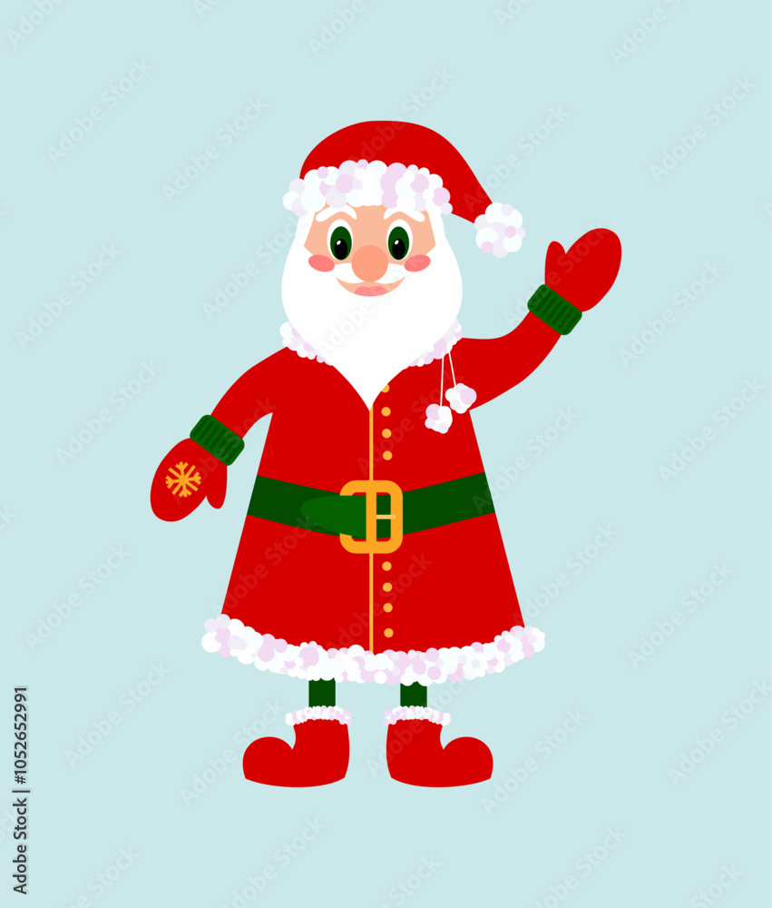 Cute cartoon Santa Claus New Year and Christmas picture for children Cute cartoon Santa Claus New Year and Christmas picture for children