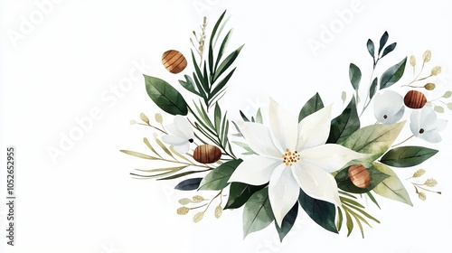   White bloom surrounded by greenery