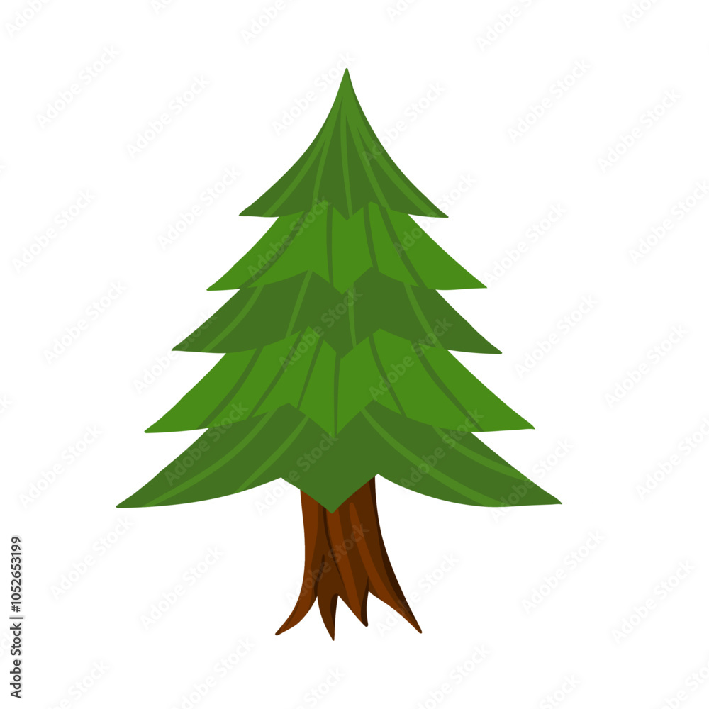 Obraz premium Isolated pine tree kids cartoon nature landscape