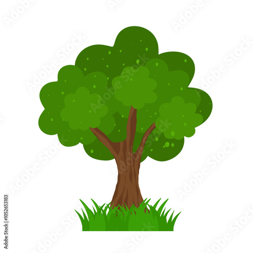Isolated tree kids cartoon nature landscape