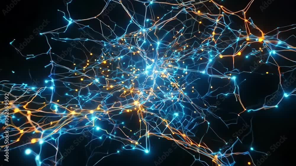 A close up of a brain with many neurons and a lot of light. The image conveys the complexity and intricacy of the human brain A close up of a brain with many neurons and a lot of light. The image conveys the complexity and intricacy of the human brain