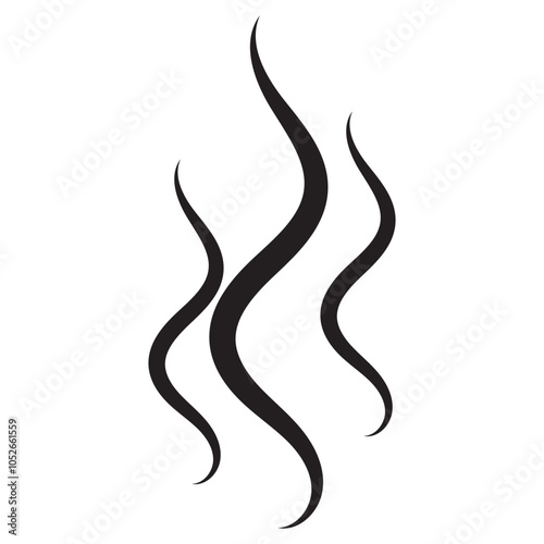 Smoke steam icon. logo, flat style Smoke steam vector illustration.