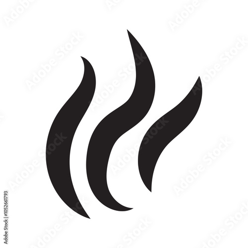 Smoke steam icon. logo, flat style Smoke steam vector illustration.