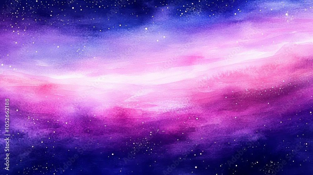 Obraz premium Painting of a galaxy with purple and blue colors