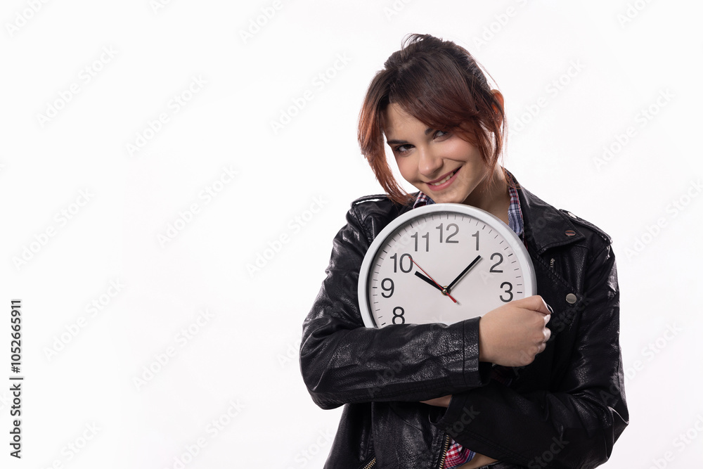 A Passionate Time Management Enthusiast Holding a Beautiful Clock and Embracing Life A Passionate Time Management Enthusiast Holding a Beautiful Clock and Embracing Life