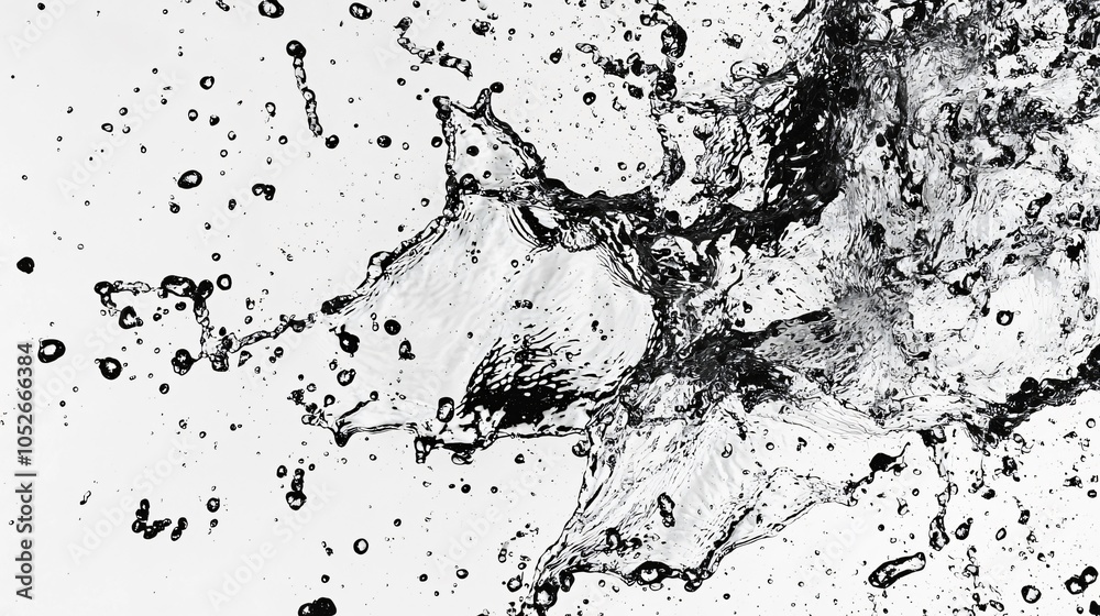 Fototapeta premium Splashing Water Effects on Black Background