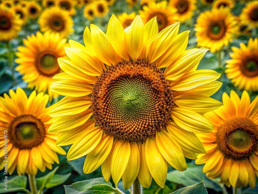 Beautiful Close-Up of Yellow Sunflowers in Full Bloom Beautiful Close-Up of Yellow Sunflowers in Full Bloom