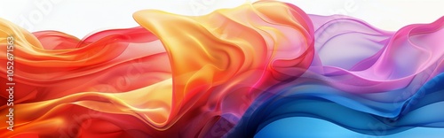 Abstract Colorful Swirling Fabric on White Background