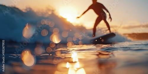 Surfer Silhouette at Sunset