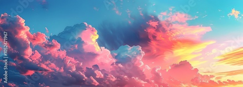 Colorful Sunset Clouds in the Evening Sky