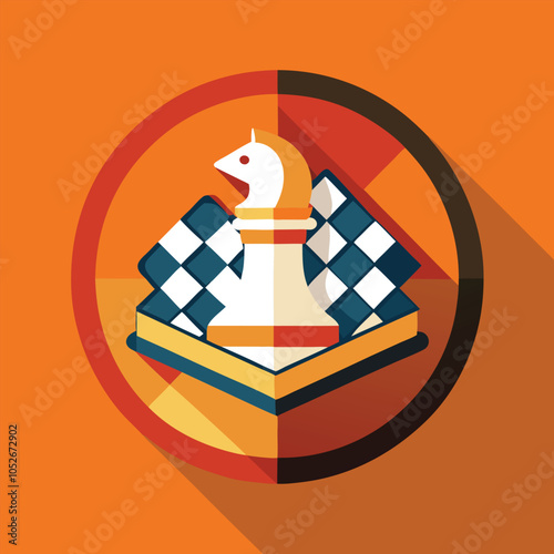 A white chess knight stands on a checkered board.